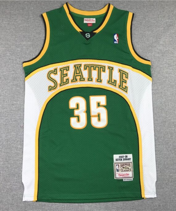 Kevin Durant Basketball Jersey#35 Oklahoma City Thunder Green Retro