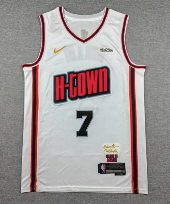 Kevin Durant Basketball Jersey #7 Houston Rockets 2025 White City Edition
