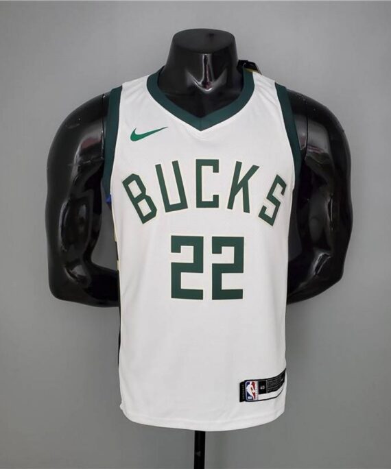 Khris Middleton Basketball Jersey #22 Milwaukee Bucks 2021 White