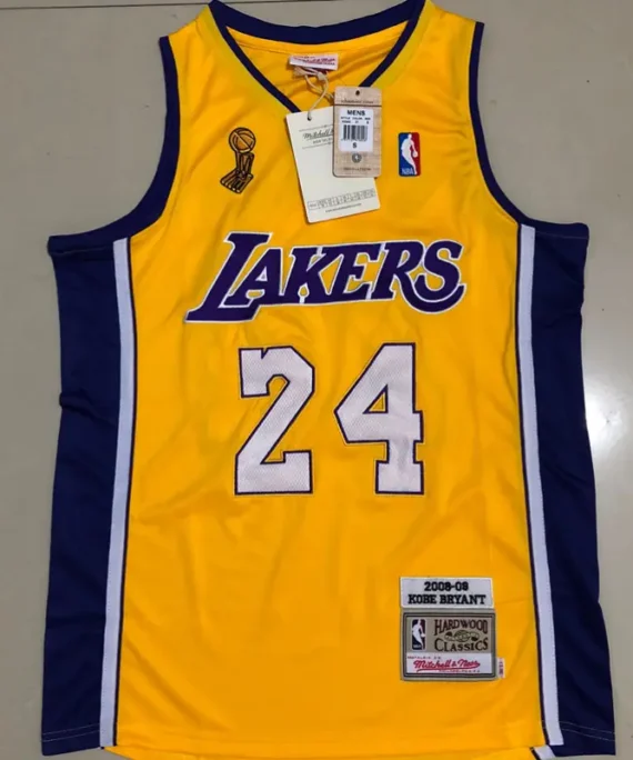 Kobe Bryant Basketball Jersey #24 Los Angeles Lakers 2008/09 Yellow Champion
