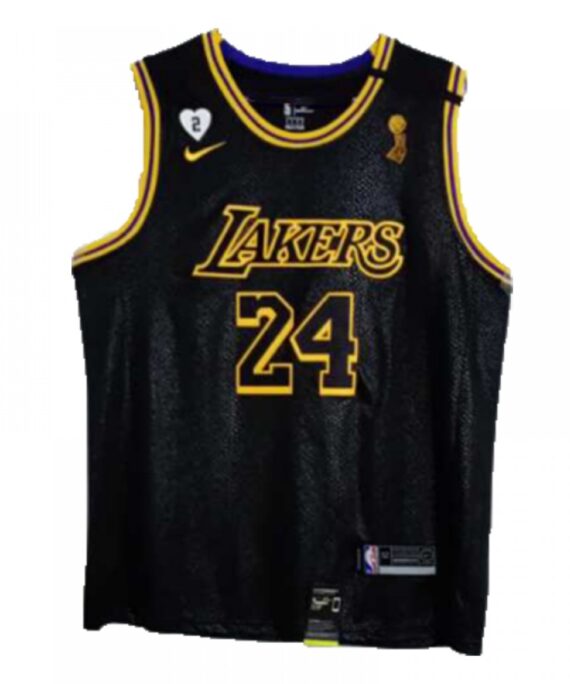 Kobe Bryant Basketball Jersey #24 Los Angeles Lakers 2020 Black Champion Edition