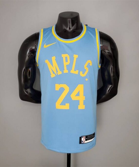 Kobe Bryant Basketball Jersey #24 Los Angeles Lakers 2021 Minneapolis Edition Light Blue