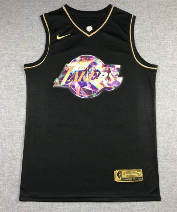 Kobe Bryant Basketball Jersey #24 Los Angeles Lakers Diamond Edition Gold Black
