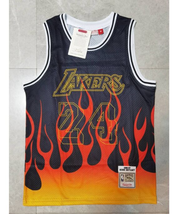 Kobe Bryant Basketball Jersey #24 Los Angeles Lakers Flame Edition