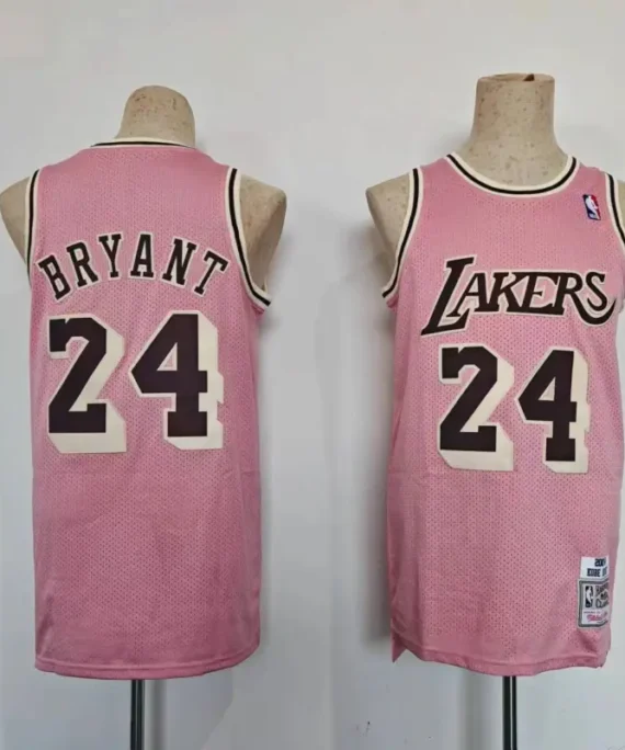 Kobe Bryant Basketball Jersey #24 Los Angeles Lakers Pink Retro