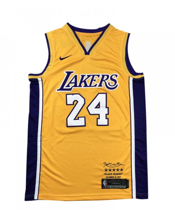 Kobe Bryant Basketball Jersey #24 Los Angeles Lakers Yellow Retired Edition