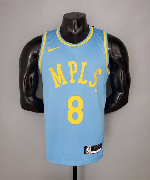 Kobe Bryant Basketball Jersey #8 Los Angeles Lakers 2021 Minneapolis Edition Light Blue