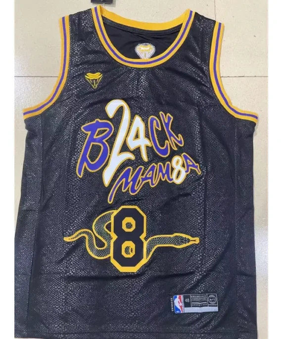 Kobe Bryant Basketball Jersey #8 Los Angeles Lakers 2025 Black with Snake Print