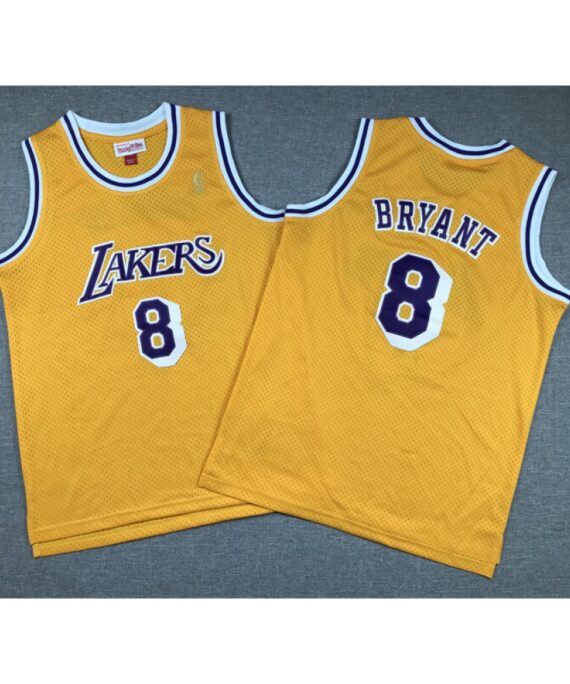 Kobe Bryant Basketball #8 Jersey Los Angeles Lakers Yellow Child