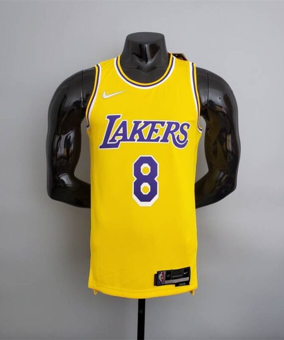 Kobe Bryant Basketball Jersey #8 Los Angeles Lakers 75th Anniversary Edition Yellow