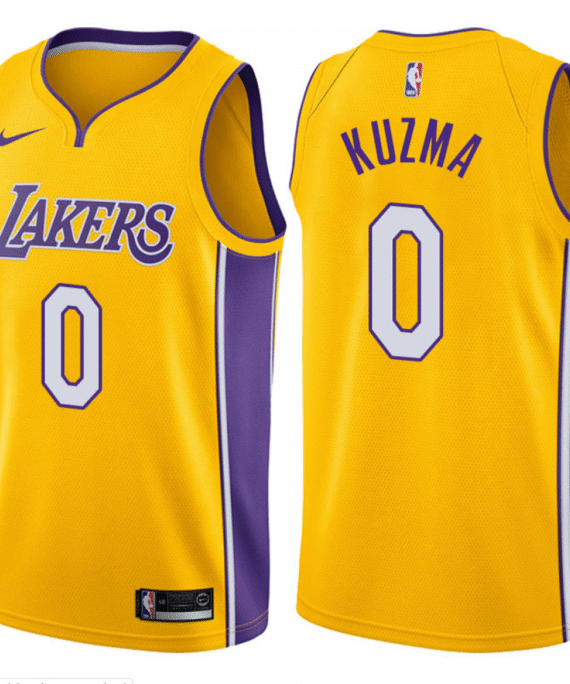 Kyle Kuzma Basketball #0 Jersey Los Angeles Lakers Yellow Icon Edition