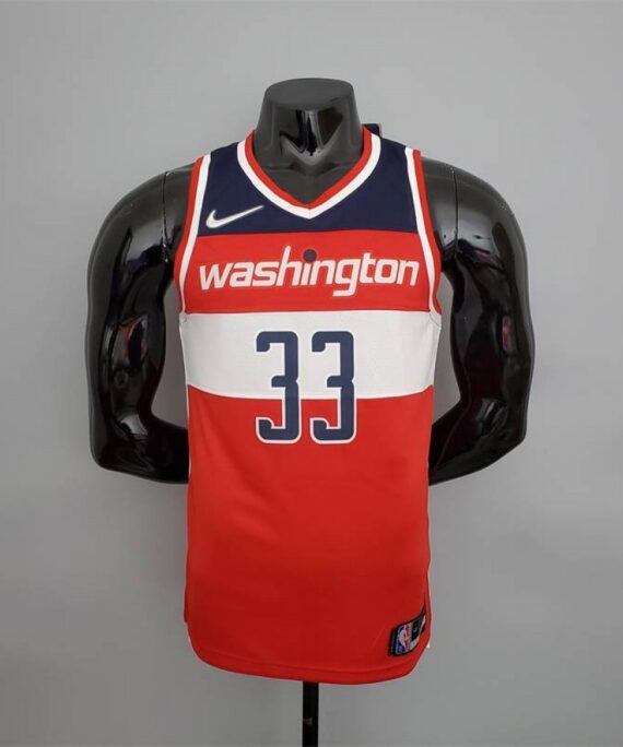 Kyle Kuzma Basketball Jersey #33 Washington Wizards 75th Anniversary Edition Red/White/Blue