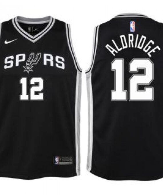 LaMarcus Aldridge Basketball Jersey #12 San Antonio Spurs 17/18 Black Icon Edition