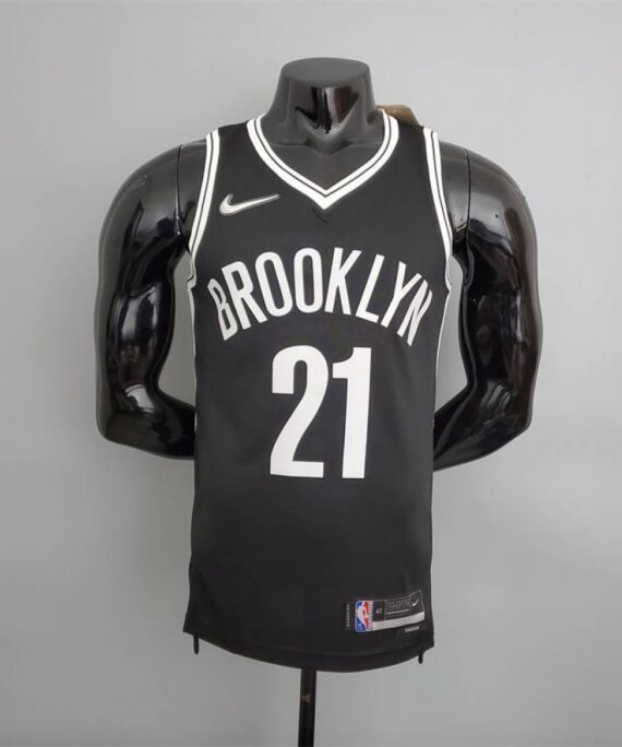 LaMarcus Aldridge Basketball Jersey #21 Brooklyn Nets 75th Anniversary Edition Icon New Black