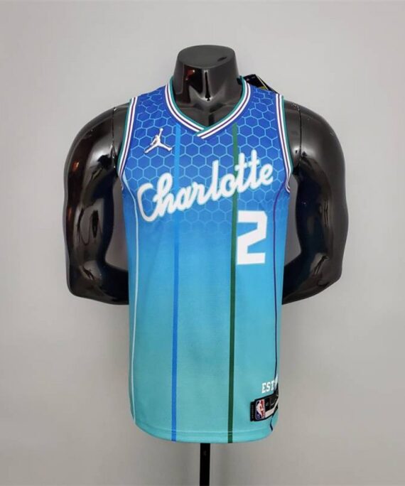 LaMelo Ball Basketball Jersey#2 Charlotte Hornets 2022 Blue City Edition
