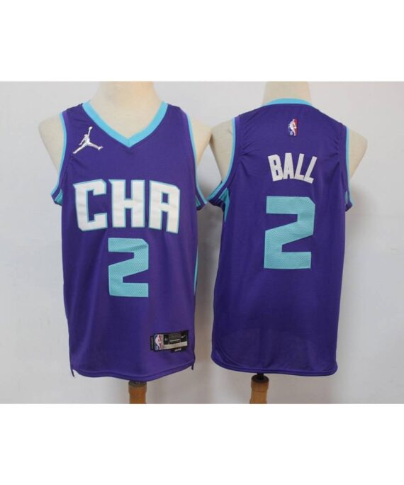LaMelo Ball Basketball Jersey #2 Charlotte Hornets 75th Anniversary Edition Purple