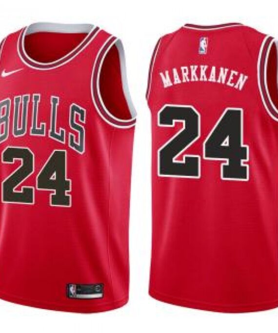 Lauri Markkanen Basketball #24 Jersey Chicago Bulls 17/18 Red Icon Edition