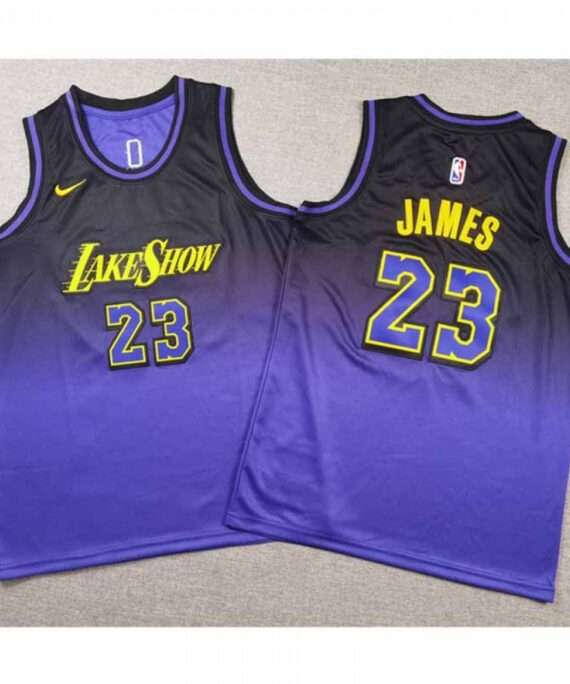 LeBron James Basketball Jersey #23 Los Angeles Lakers 2025 City Edition Purple Kids