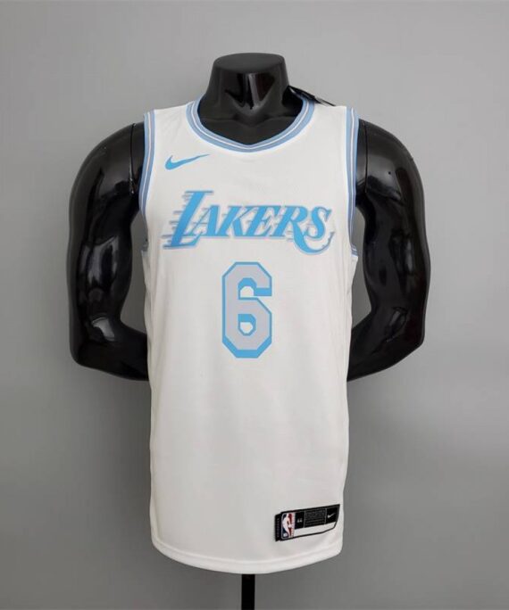LeBron James Basketball Jersey #6 Los Angeles Lakers 2021 Classic Edition White
