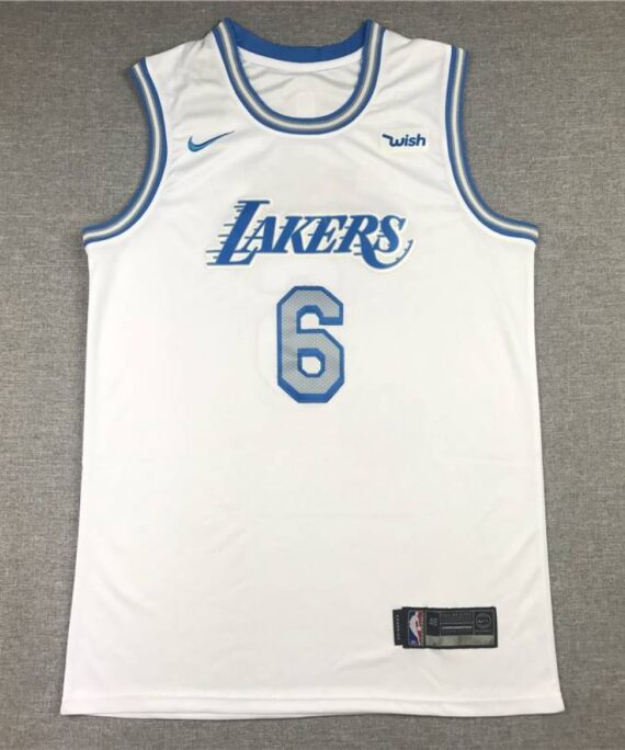 LeBron James Basketball Jersey #6 Los Angeles Lakers City Edition White