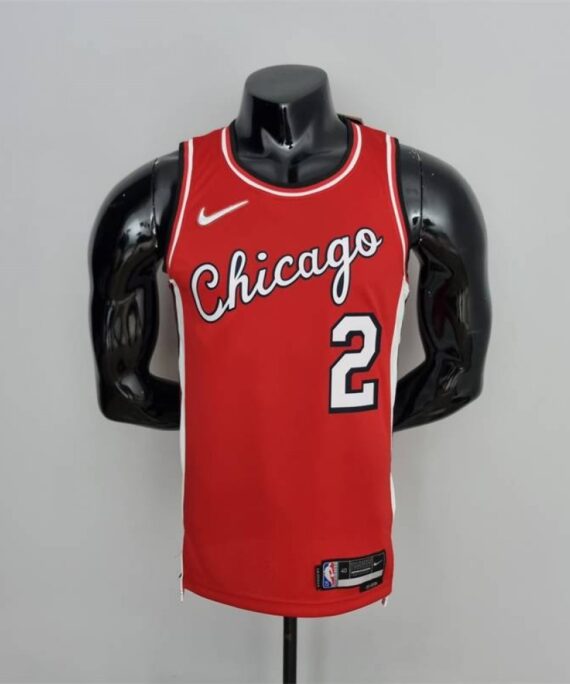 Lonzo Ball Basketball Jersey #2 Chicago Bulls 75th Anniversary Edition 2022 City Edition Red