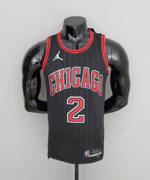 Lonzo Ball Basketball Jersey #2 Chicago Bulls 75th Anniversary Edition Jordan Black