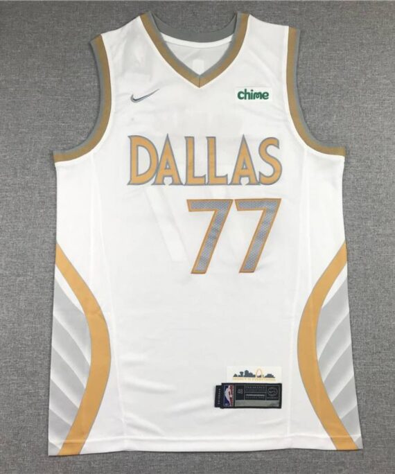 Luka DonÄićBasketball Jersey#77 Dallas Mavericks White City Edition
