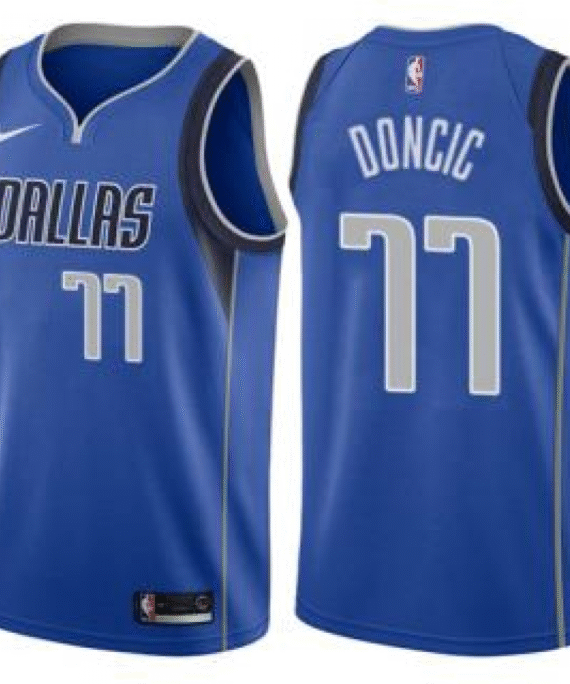 Luka Doncic Basketball Jersey #77 Dallas Mavericks 18/19 Blue Icon Edition