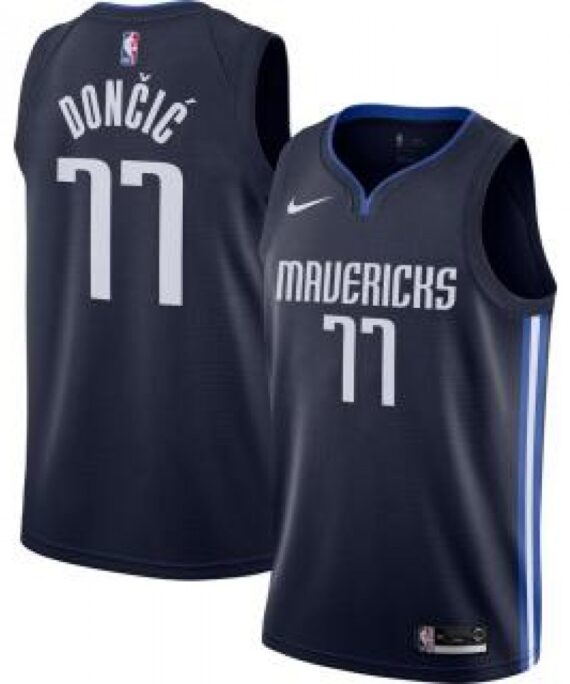 Luka Doncic Basketball Jersey #77 Dallas Mavericks 2019/20 Navy Blue Statement Edition