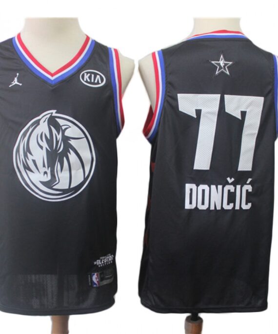 Luka Doncic Basketball #77 Jersey 2019 Black All Star