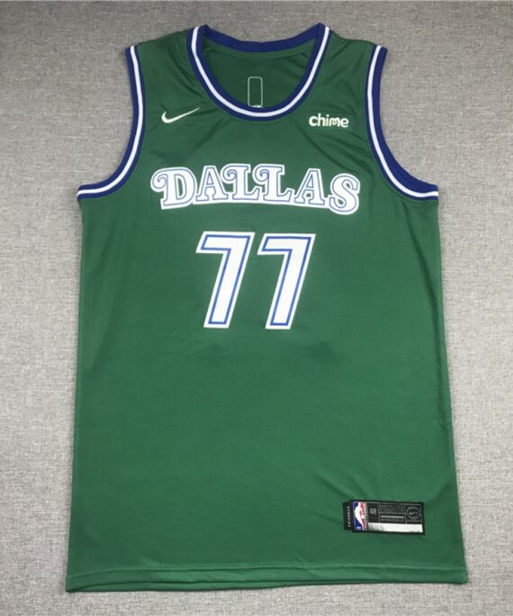 Luka Doncic Basketball Jersey #77 Dallas Mavericks 2021 Green