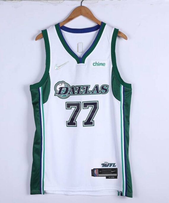 Luka DonÄićBasketball Jersey#77 Dallas Mavericks 2022 White 75th Anniversary Edition