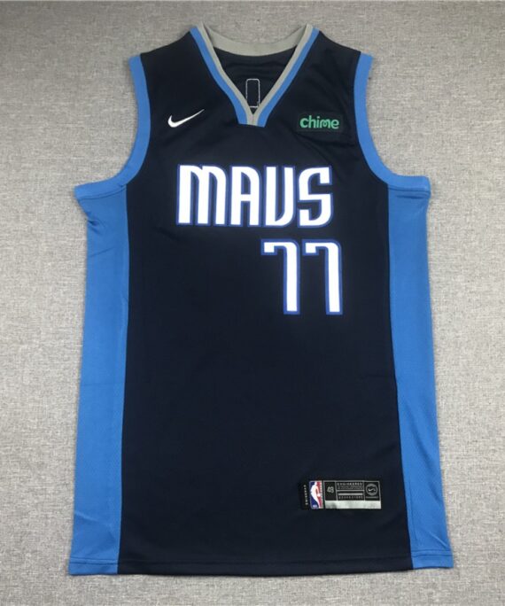 Luka Doncic Basketball Jersey #77 Dallas Mavericks Blue Earned Edition