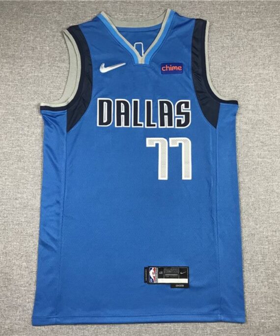 Luka DonÄiÄ‡ Basketball Jersey #77 Dallas Mavericks Icon New Blue