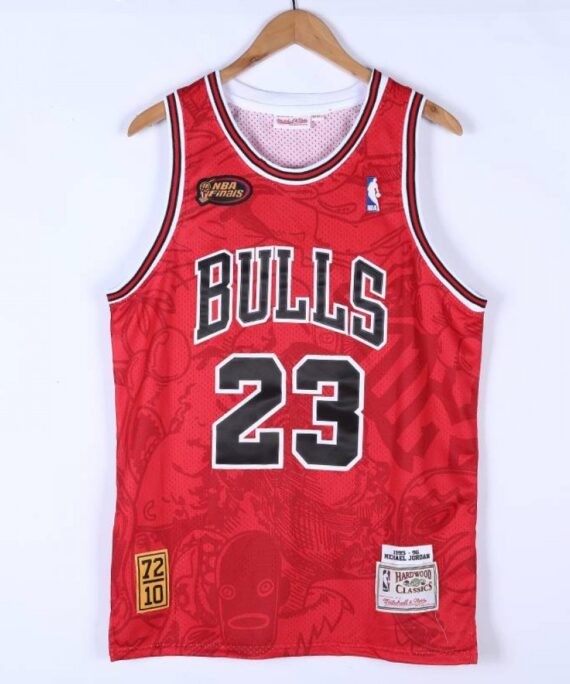 Michael Jordan Basketball Jersey #23 Chicago Bulls 95/96 Hebru Brantley X M&N Red