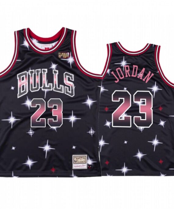 Michael Jordan Basketball #23 Jersey Chicago Bulls Black Star