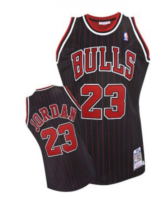 Michael Jordan Basketball #23 Jersey Chicago Bulls Black with Red Stripes
