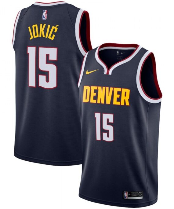 Nikola Jokic Basketball Jersey #15 Denver Nuggets 18/19 Navy Blue Icon Edition