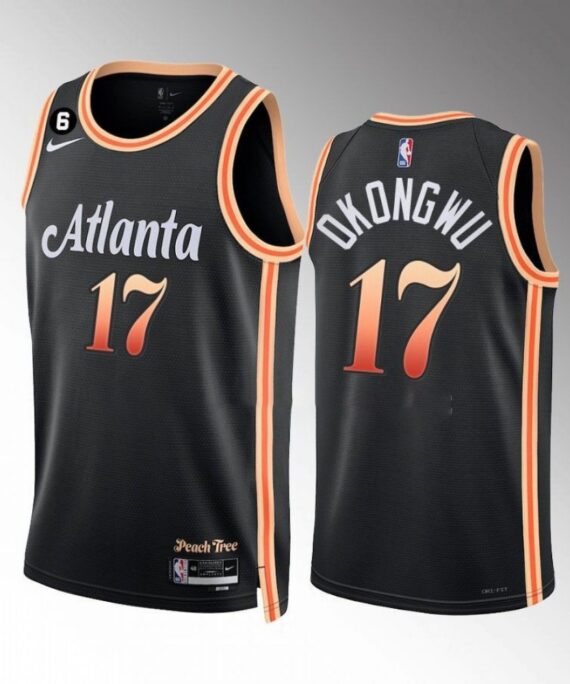 Onyeka Okongwu Basketball Jersey#17 Atlanta Hawks 2023 Black City Edition
