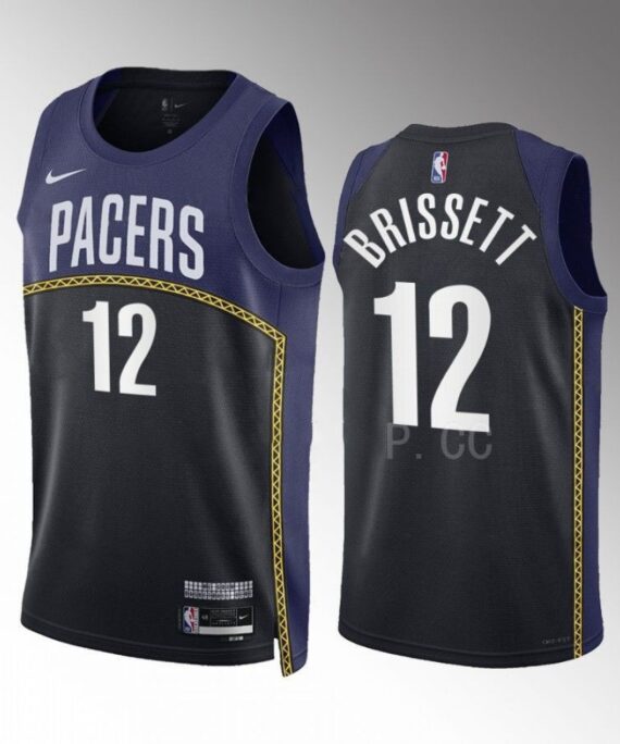 Oshae Brissett Basketball Jersey#12 Indiana Pacers 2022-23 Black City Edition