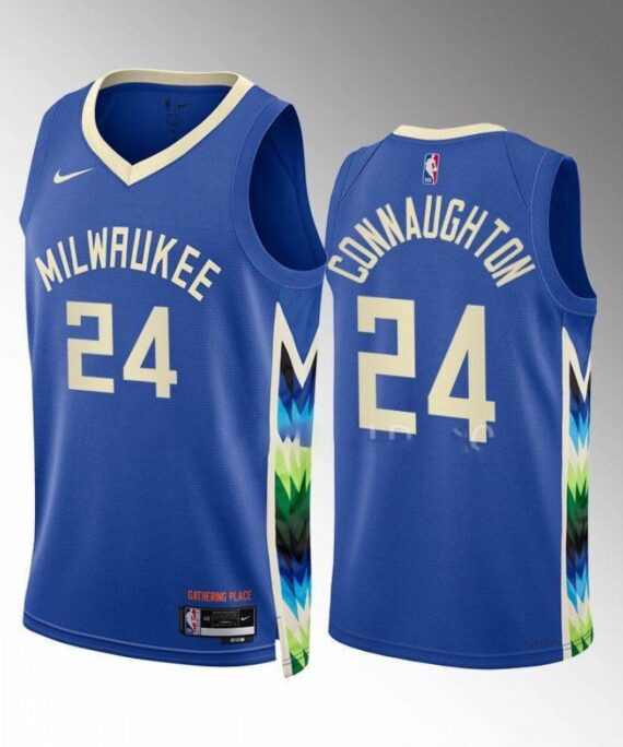 Pat Connaughton Basketball Jersey#24 Milwaukee Bucks 2022-23 Blue City Edition