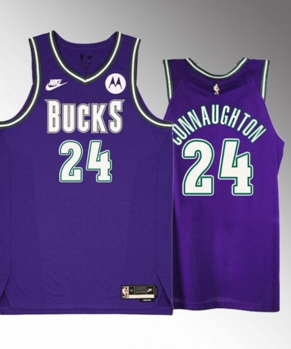 Pat Connaughton Basketball Jersey#24 Milwaukee Bucks 2023 Purple Classic Edition