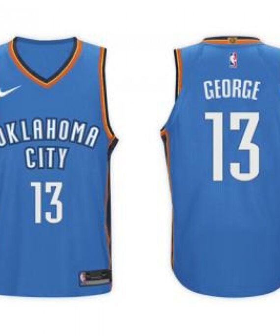 Paul George Basketball Jersey #13 Oklahoma City Thunder 17/18 Blue Icon