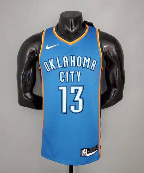 Paul George Basketball Jersey #13 Oklahoma City Thunder Blue