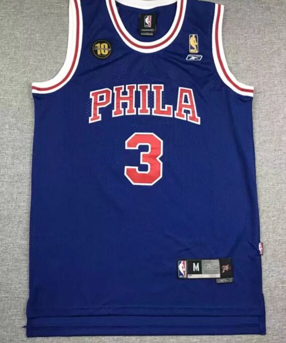 Allen Iverson Basketball Jersey #3 Philadelphia 76ers Blue
