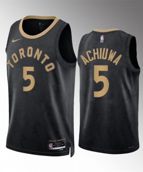 Precious Achiuwa Basketball Jersey#5 Toronto Raptors 2023 Black City Edition