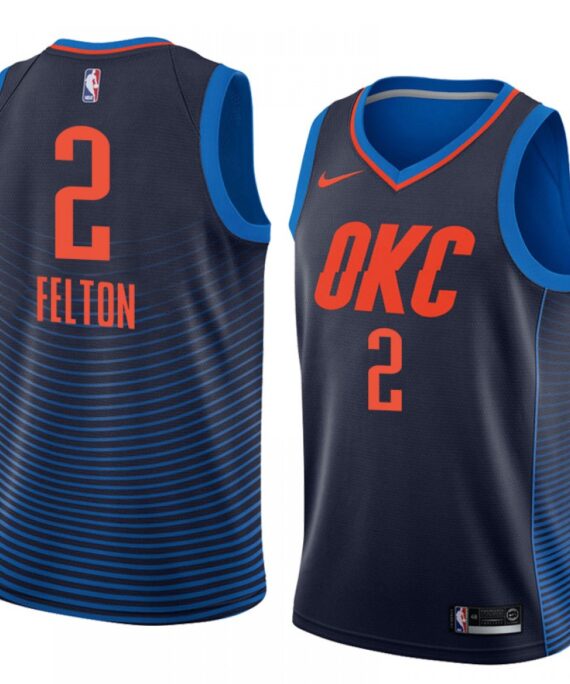 Raymond Felton Basketball Jersey#2 Oklahoma City Thunder Dark Blue With Stripes
