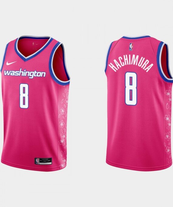 Rui Hachimura Basketball Jersey#8 Washington Wizards 22/23 Pink City Edition