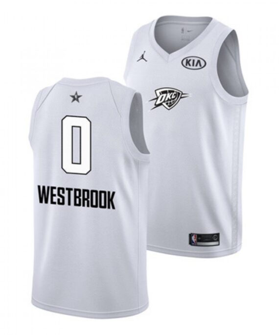 Russell Westbrook Basketball Jersey #0 Oklahoma City Thunder All Star 2018 White