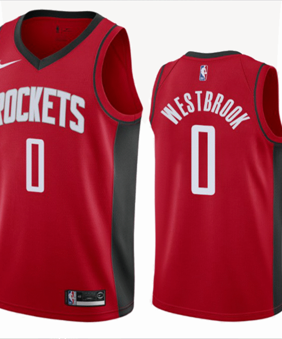 Russell Westbrook Basketball Jersey #0 Houston Rockets 2019/20 Red Icon Edition